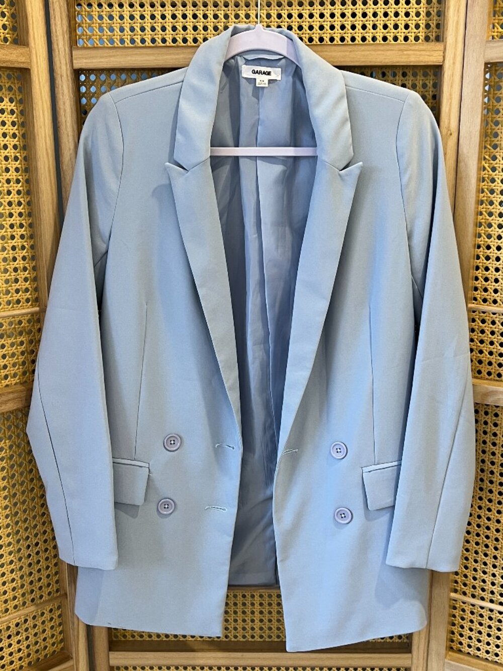 Garage Light Blue Double-Breasted Blazer Size Small